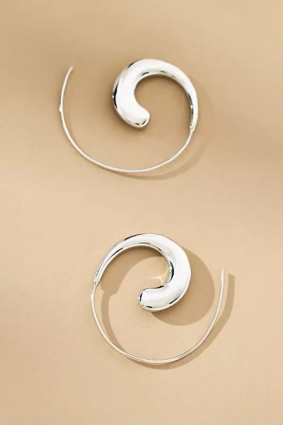 By Anthropologie Bean Spiral Hoop Earrings In Metallic