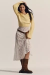 By Anthropologie Bell-sleeve V-neck Sweater In Yellow