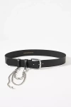 By Anthropologie Belt Loop Chain Leather Belt In Black