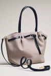By Anthropologie Belted Cinched Canvas Tote In Blue