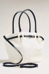 By Anthropologie Belted Cinched Canvas Tote In Sand
