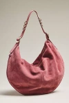 By Anthropologie Belted Suede Hobo Bag In Purple
