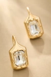 By Anthropologie Beveled Square Crystal Earrings In Gold