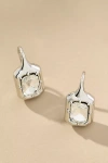 By Anthropologie Beveled Square Crystal Earrings In Silver