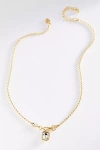 By Anthropologie Bezel Crystal Pendant Ball Chain Necklace In Gold