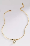 By Anthropologie Bezel Crystal Pendant Ball Chain Necklace In Gold
