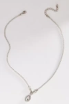 By Anthropologie Bezel Crystal Pendant Ball Chain Necklace In Gray