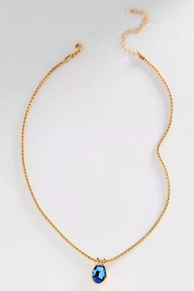 By Anthropologie Bezel Crystal Pendant Necklace In Gold