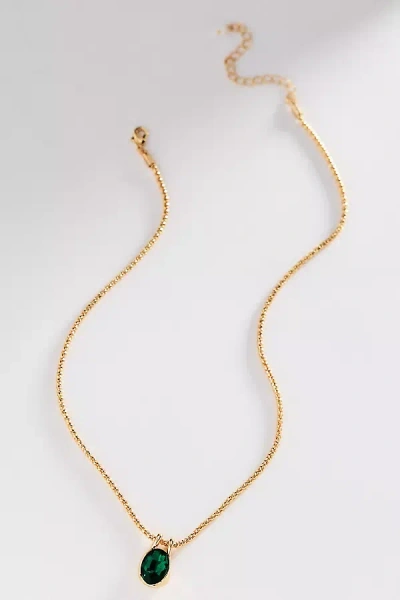 By Anthropologie Bezel Crystal Pendant Necklace In Gold