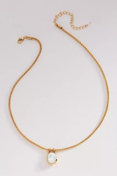 By Anthropologie Bezel Crystal Pendant Necklace In Gold