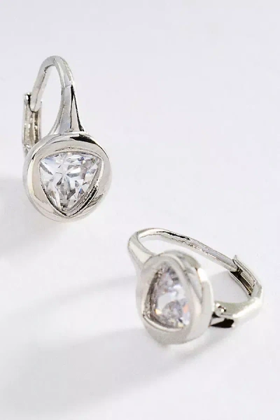 By Anthropologie Bezel Gemstone French Hook Earrings In Metallic