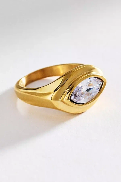 By Anthropologie Bezel Marquise Ring In Gold