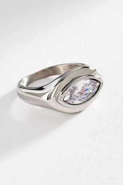 By Anthropologie Bezel Marquise Ring In Silver