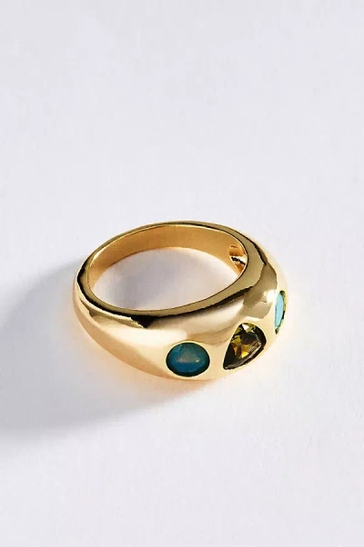 By Anthropologie Bezel Stone Ring In Gold