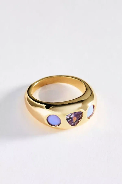 By Anthropologie Bezel Stone Ring In Gold