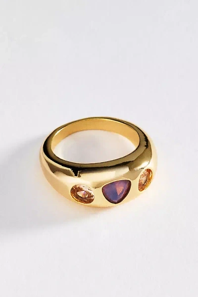 By Anthropologie Bezel Stone Ring In Gold