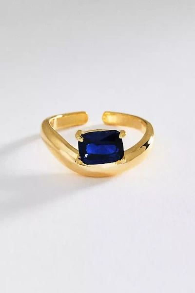 By Anthropologie Bezel Stone Ring In Gold