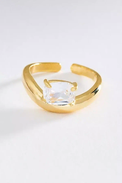 By Anthropologie Bezel Stone Ring In Gold