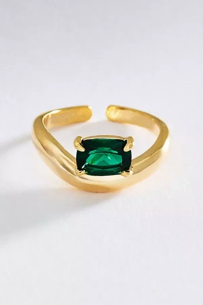By Anthropologie Bezel Stone Ring In Gold