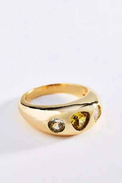 By Anthropologie Bezel Stone Ring In Gold