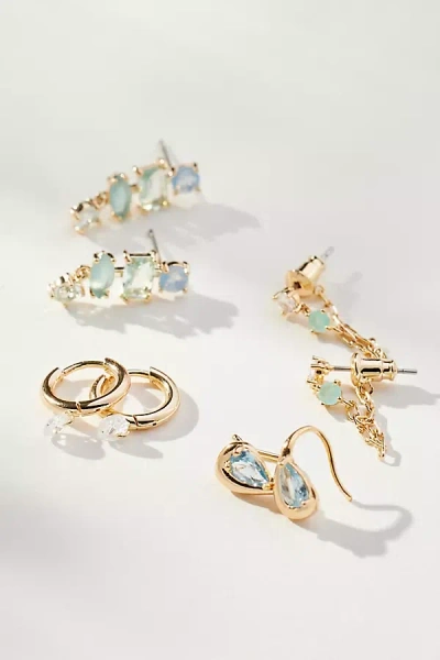 By Anthropologie Birthstone Earrings, Set Of 4 In Blue