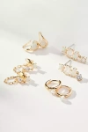By Anthropologie Birthstone Earrings, Set Of 4 In White