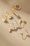 By Anthropologie Birthstone Huggie Earrings, Set Of 4 In Beige