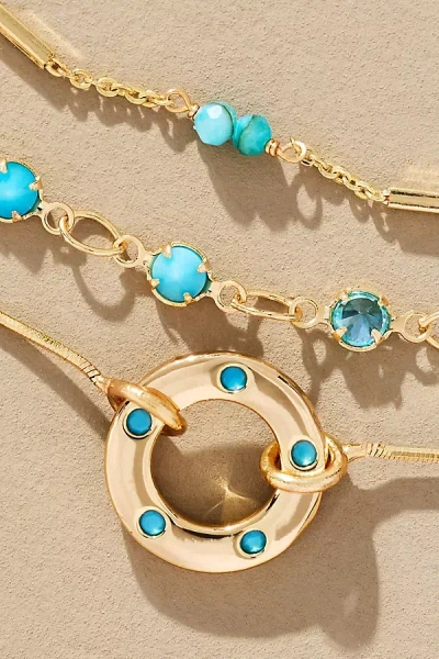 By Anthropologie Birthstone Layered Necklace In Blue