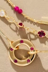 By Anthropologie Birthstone Layered Necklace In Pink