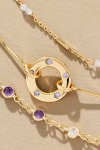 By Anthropologie Birthstone Layered Necklace In Purple