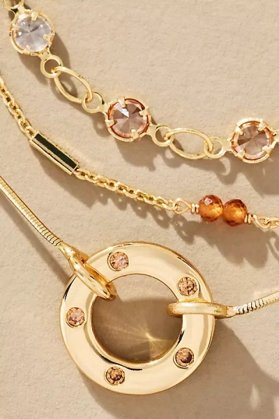 By Anthropologie Birthstone Layered Necklace In Yellow