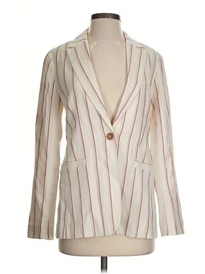 Pre-owned By Anthropologie Blazer Jacket In Ivory