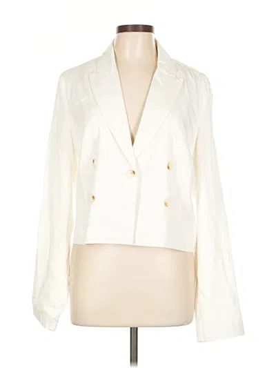 Pre-owned By Anthropologie Blazer Jacket In White