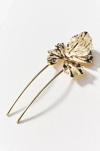 By Anthropologie Blooming Flower French Hair Pin In Gold