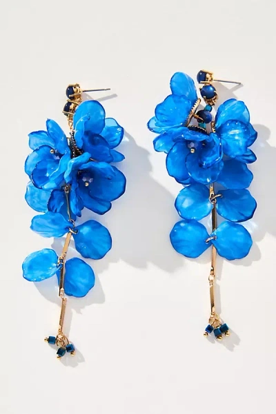 By Anthropologie Blossom Drop Earrings In Blue