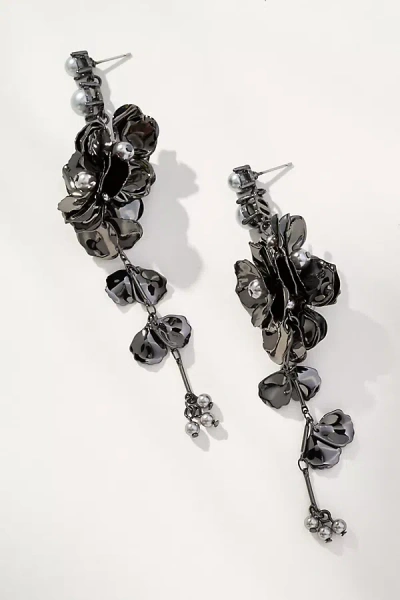 By Anthropologie Blossom Drop Earrings In Grey