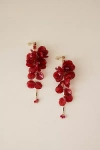 By Anthropologie Blossom Drop Earrings In Red