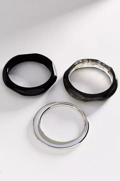 By Anthropologie Boho Bangle Bracelets, Set Of 3 In Black