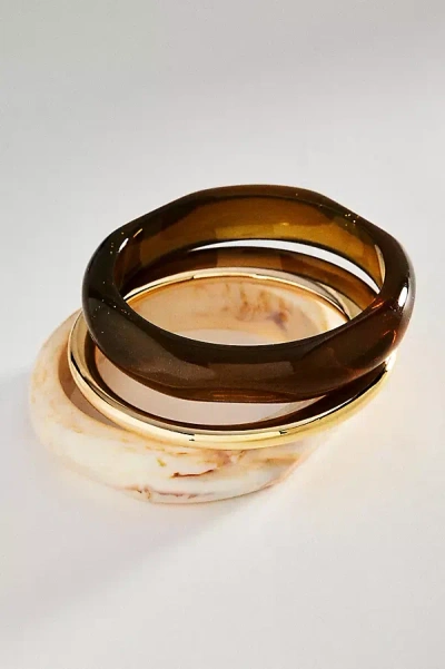 By Anthropologie Boho Bangle Bracelets, Set Of 3 In Multi