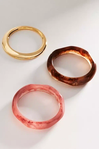 By Anthropologie Boho Bangle Bracelets, Set Of 3 In Multi