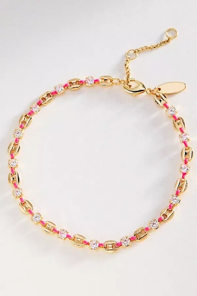 By Anthropologie Bottle Cap Stone Bracelet In Pink