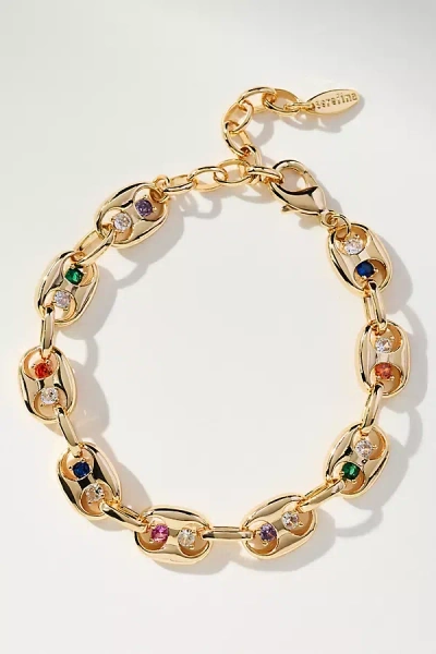 By Anthropologie Bottlecap Crystal Bracelet In Gold