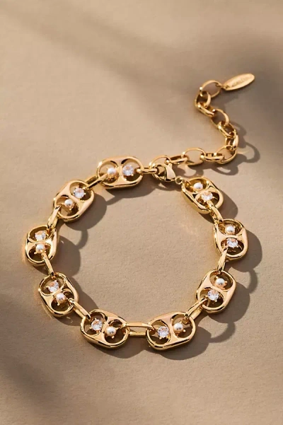 By Anthropologie Bottlecap Crystal Bracelet In Gold