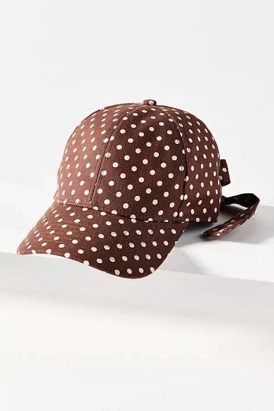 By Anthropologie Bow Back Baseball Cap In Brown