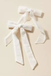 By Anthropologie Bow Barrettes, Set Of 2 In White