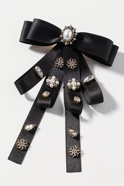 By Anthropologie Bow Brooch Barrette In Black