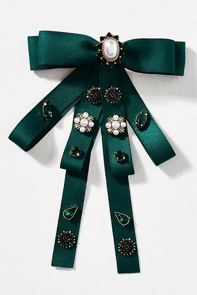 By Anthropologie Bow Brooch Barrette In Green