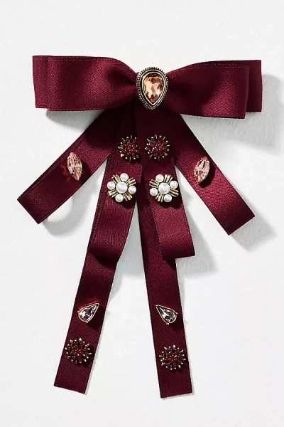 By Anthropologie Bow Brooch Barrette In Red