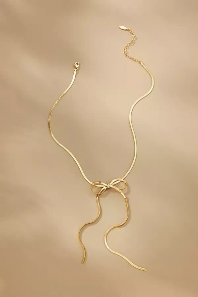 By Anthropologie Bow Chain Necklace In Gold