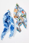 By Anthropologie Bright Icon Hair Scarves, Set Of 2 In Blue